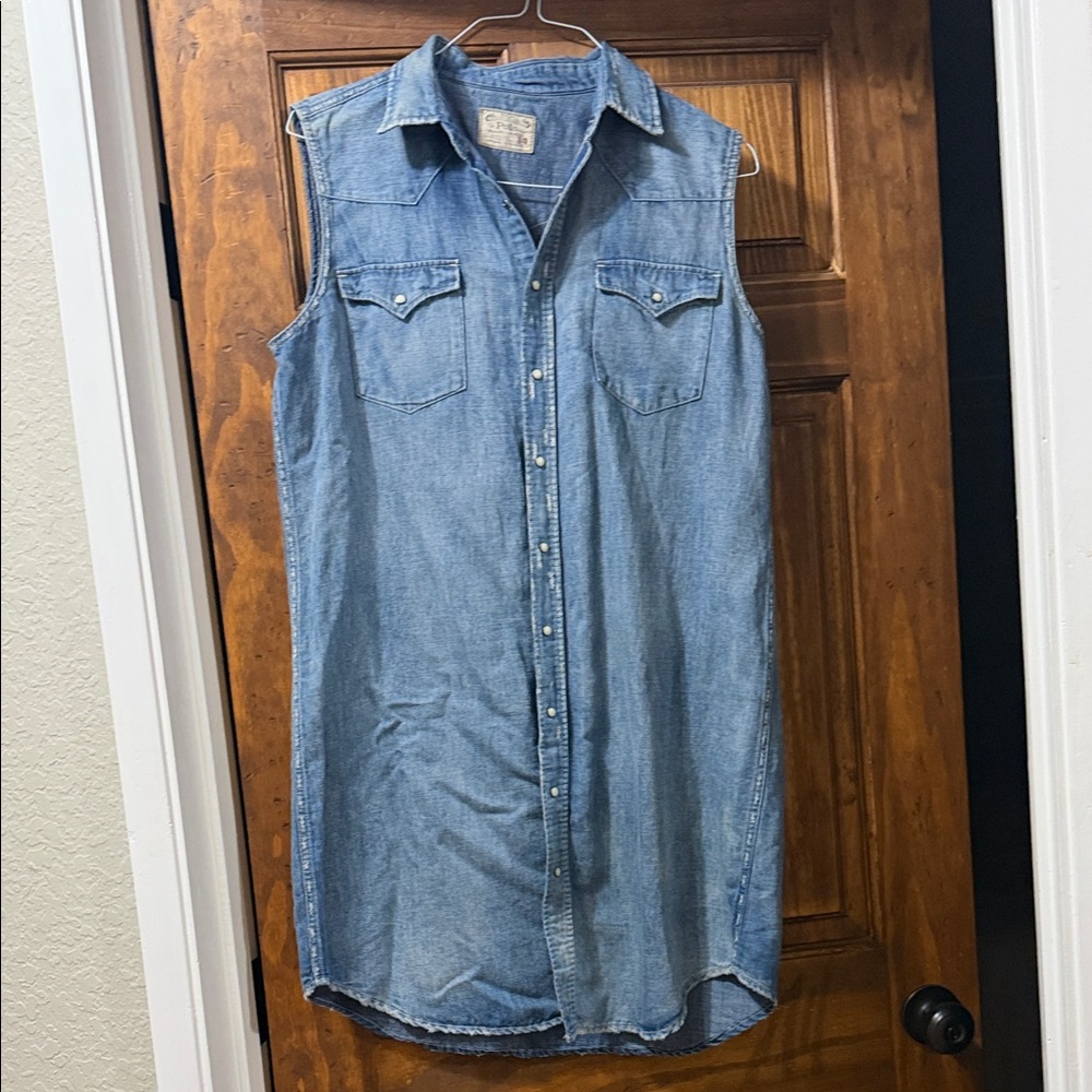 Denim & Supply Ralph Lauren Light Blue Denim Midi Shirt Dress